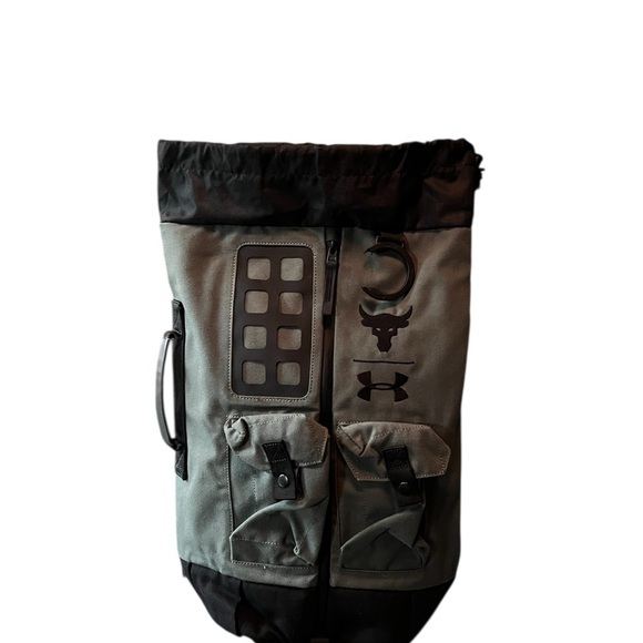 Under Armour X Dwayne Johnson Black and Olive Backpack - Picture 1 of 16